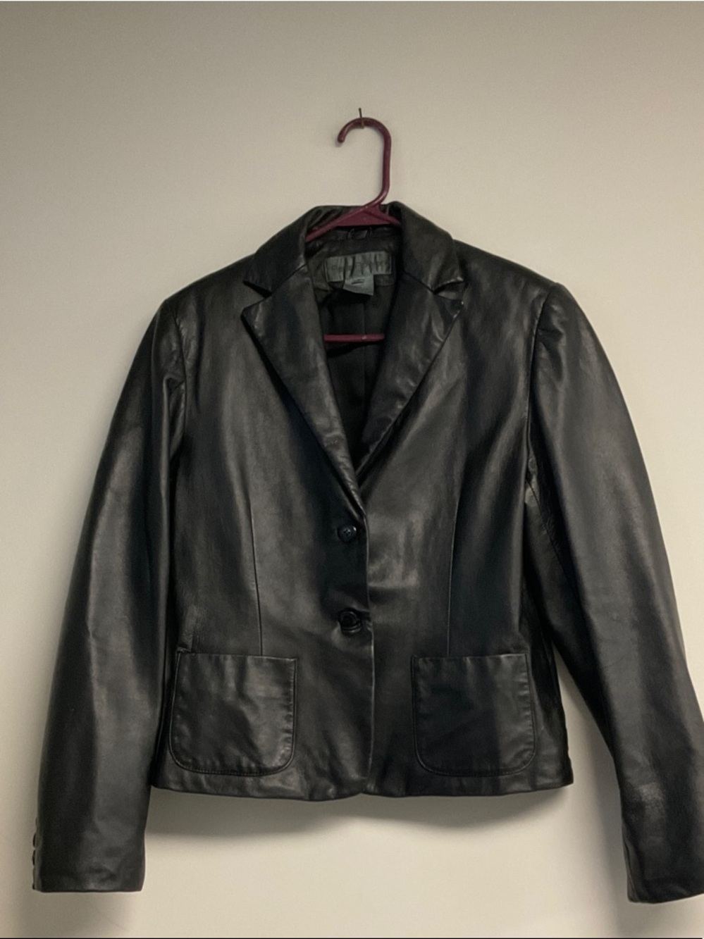 Rena Rowan Black Leather Blazer Jacket